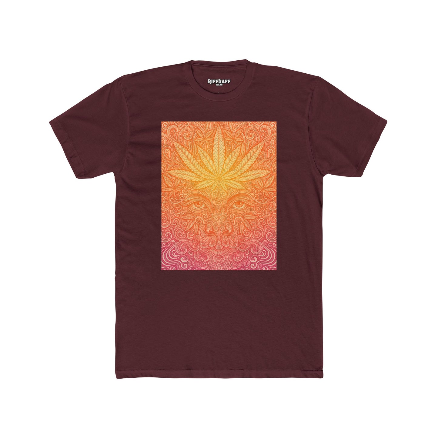 Bohemian Vibes Unisex Cotton Crew Tee - Psychedelic Sunset Design - Riff Raff Wear