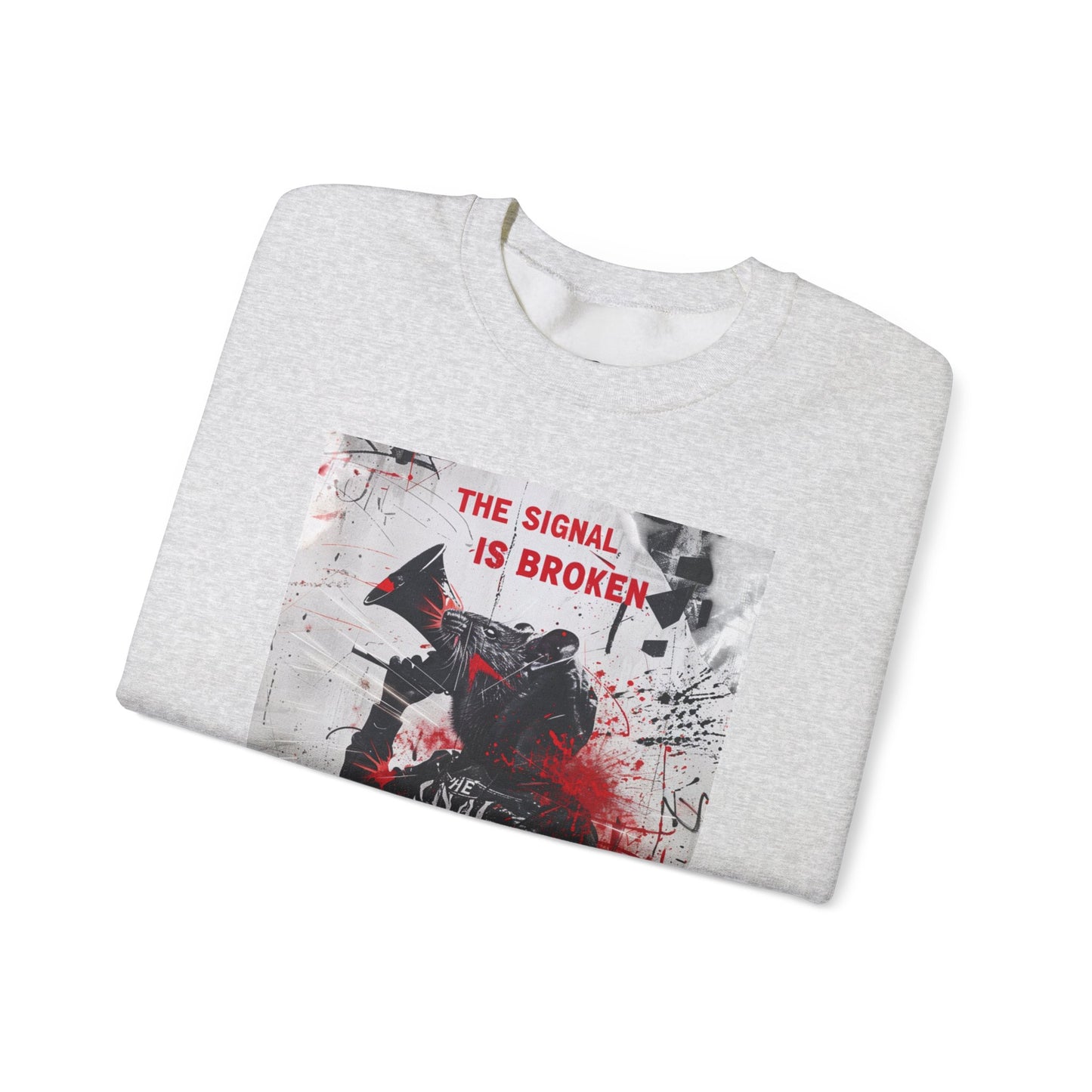 Unisex Crewneck Sweatshirt - "The Signal is Broken" Graphic Design - Riff Raff Wear