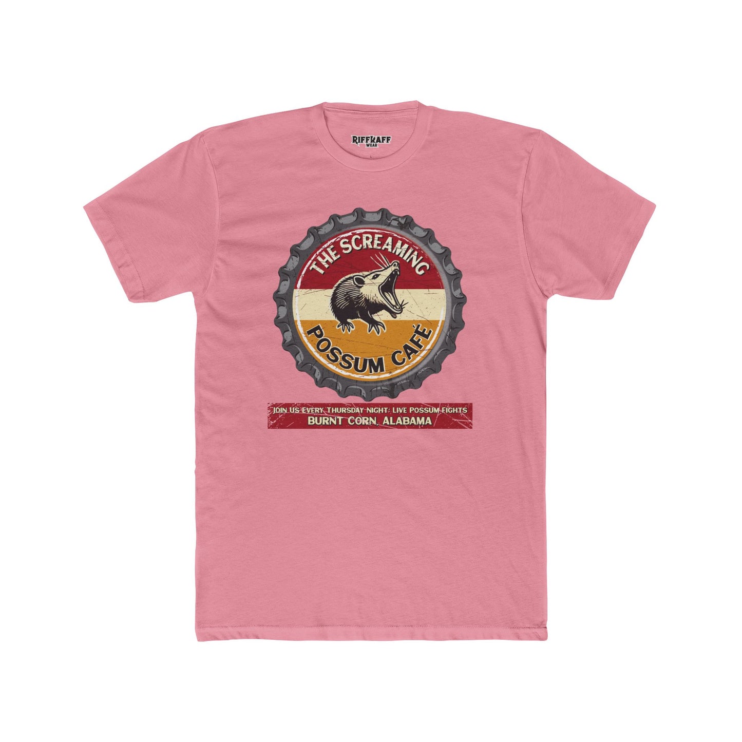 The Screaming Possum Unisex Cotton Crew Tee - Fun & Retro Graphic Shirt - Riff Raff Underground