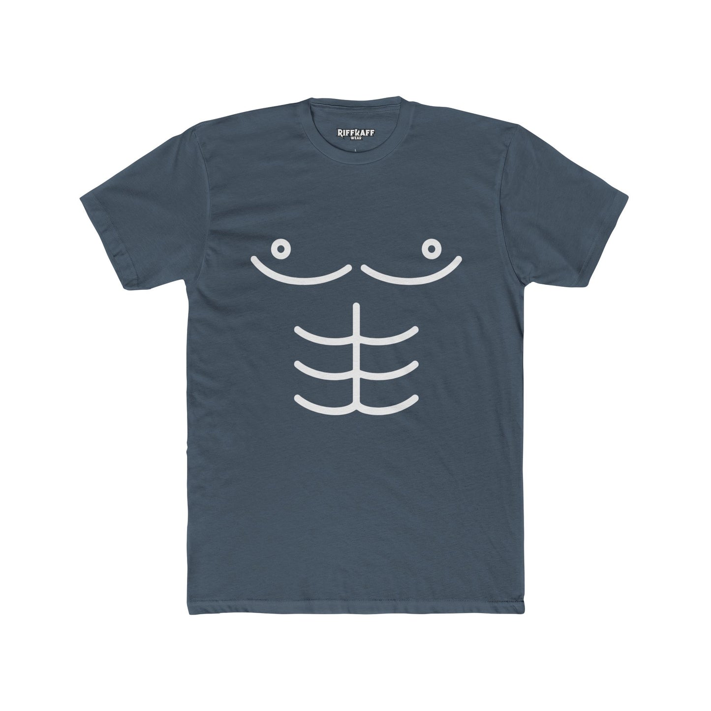 Funny Unisex Cotton Crew Tee - Cartoon Abs Design - Riff Raff Wear