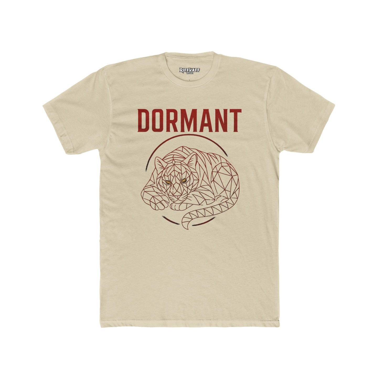 Dormant Tiger Unisex Cotton Crew Tee - Minimalist Animal Graphic T-Shirt - Riff Raff Wear