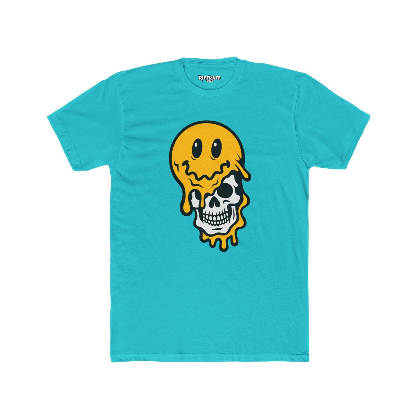Trendy Graphic Tee: Melting Smile Skull Design - Unisex Cotton Crew Shirt, Casual Wear, Streetwear