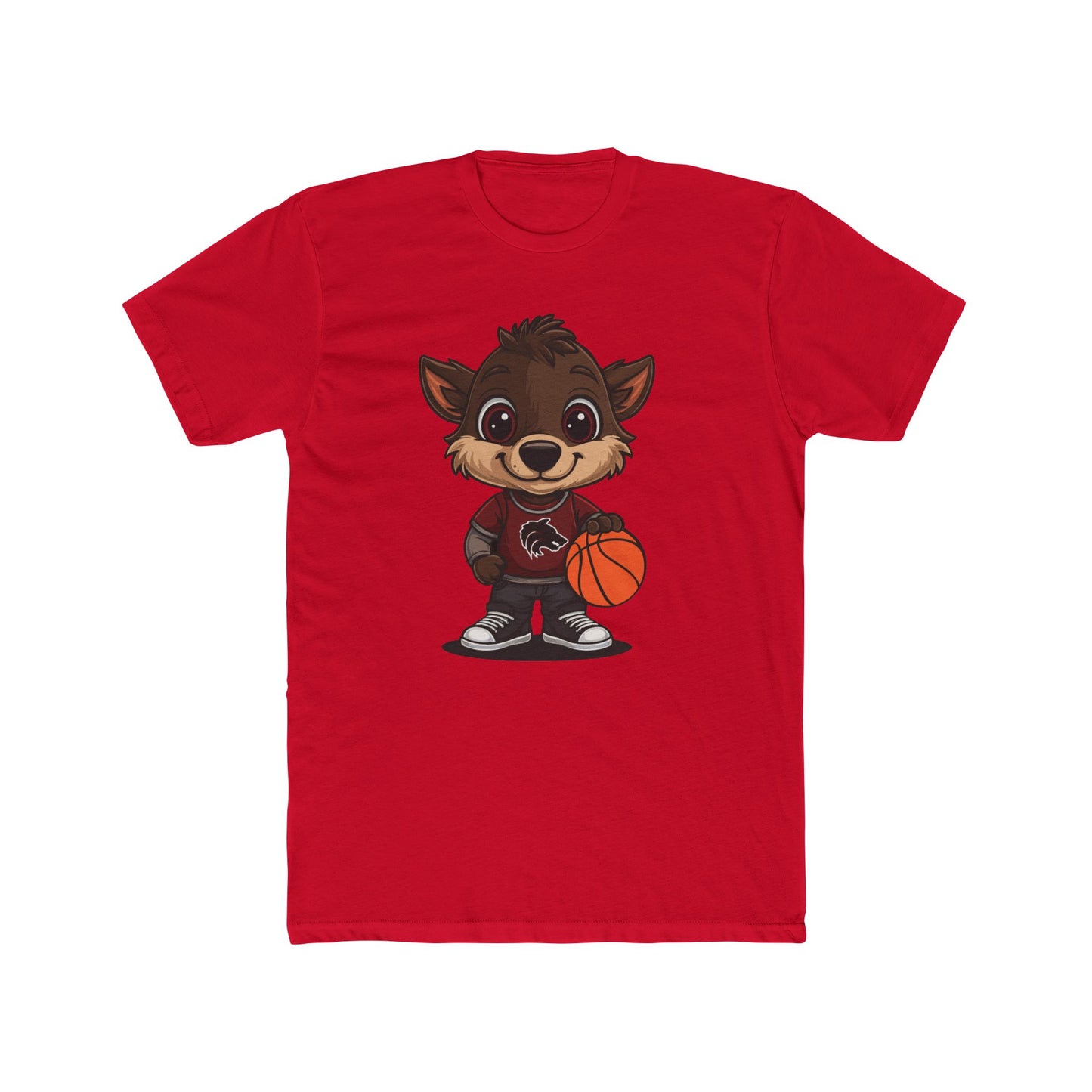 Cute Cartoon Basketball Tee, Unisex Crew Shirt, Fun Graphic T-Shirt, Sporty Casual Wear, Basketball Fan Gift, Everyday Comfort Tee