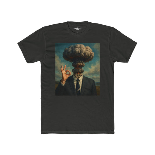 Surrealist Men's Cotton Crew Tee - Explosive Graphic Art - Riff Raff Wear