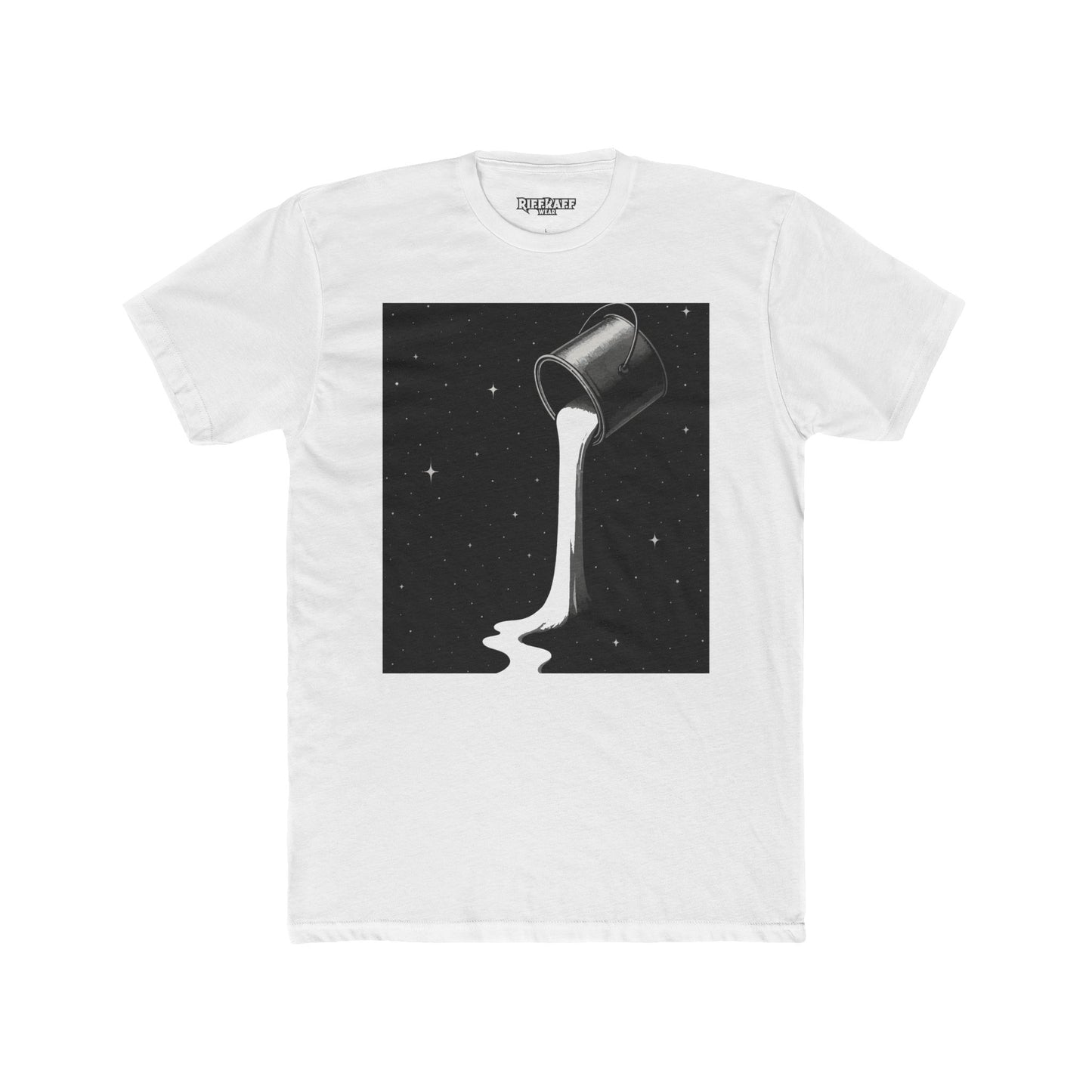 Cosmic Milk Unisex Cotton Crew Tee - Creative Graphic T-Shirt for Art Lovers - Riff Raff Wear