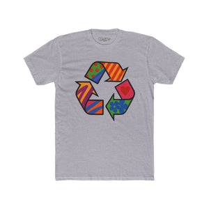 Colorful Recycle Symbol Unisex Cotton Crew Tee - Eco-Friendly Fashion - Riff Raff Wear