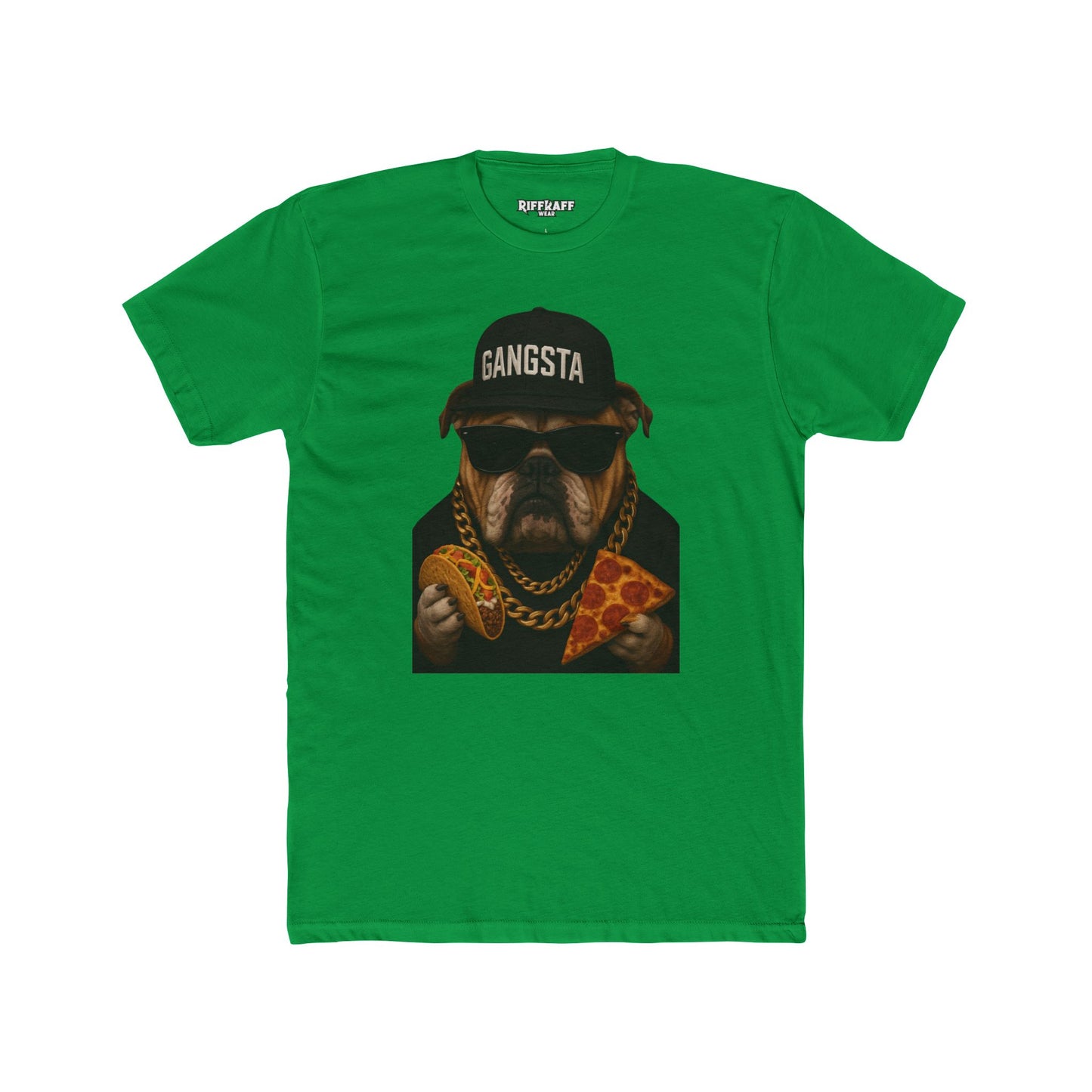 Gangsta Dog Unisex Cotton Crew Tee - Fun & Playful Graphic Shirt - Riff Raff Wear