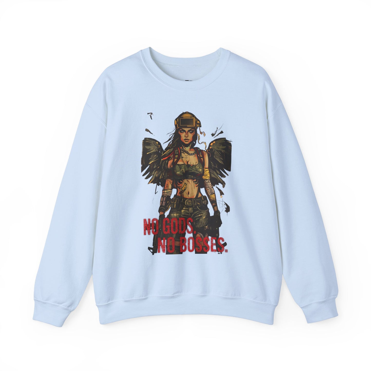 No Gods No Bosses Unisex Crewneck Sweatshirt - Empowering Streetwear for Rebels - Riff Raff Wear
