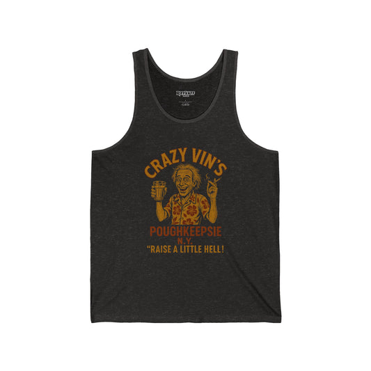 Crazy Vin's Poughkeepsie Unisex Jersey Tank - Raise a Little Hell! - Riff Raff Underground
