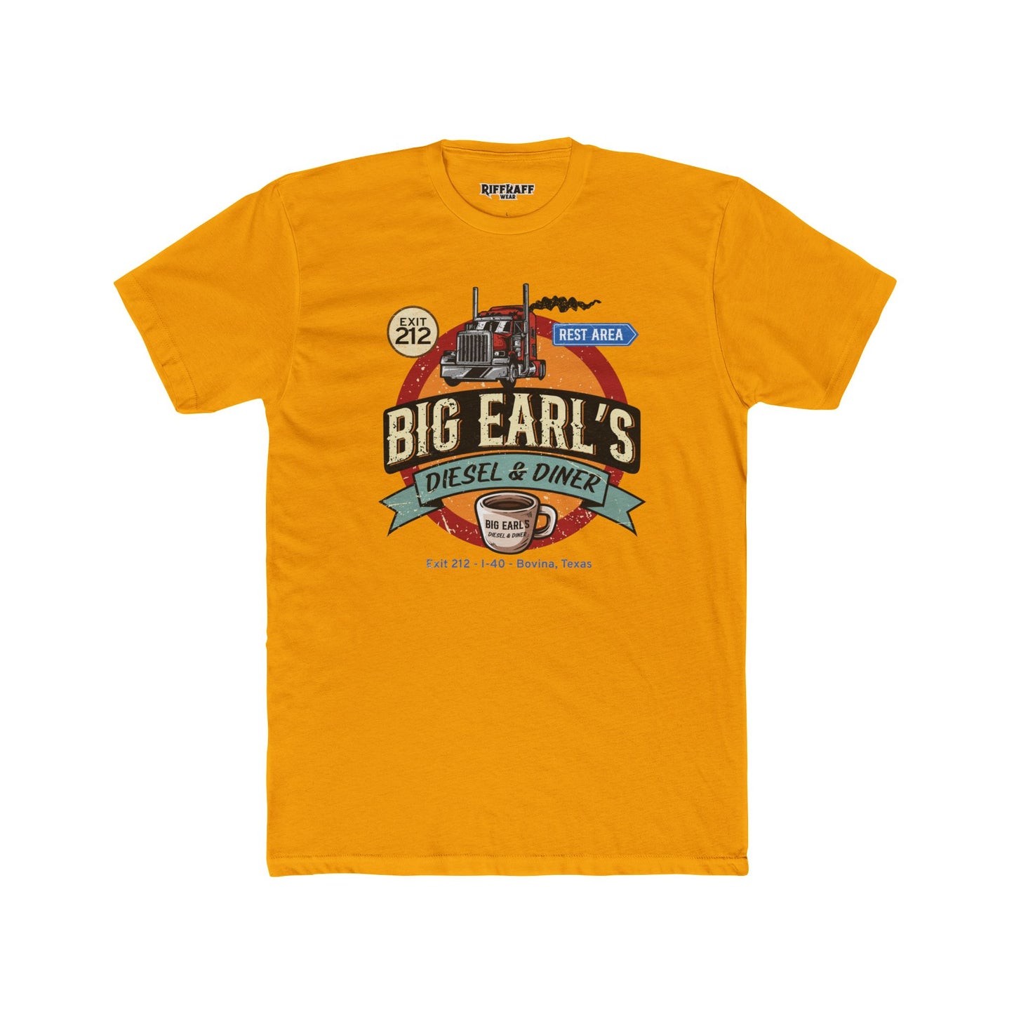 Big Earl's Diesel & Diner Unisex Cotton Crew Tee - Where Regret Gets Refueled - Riff Raff Underground