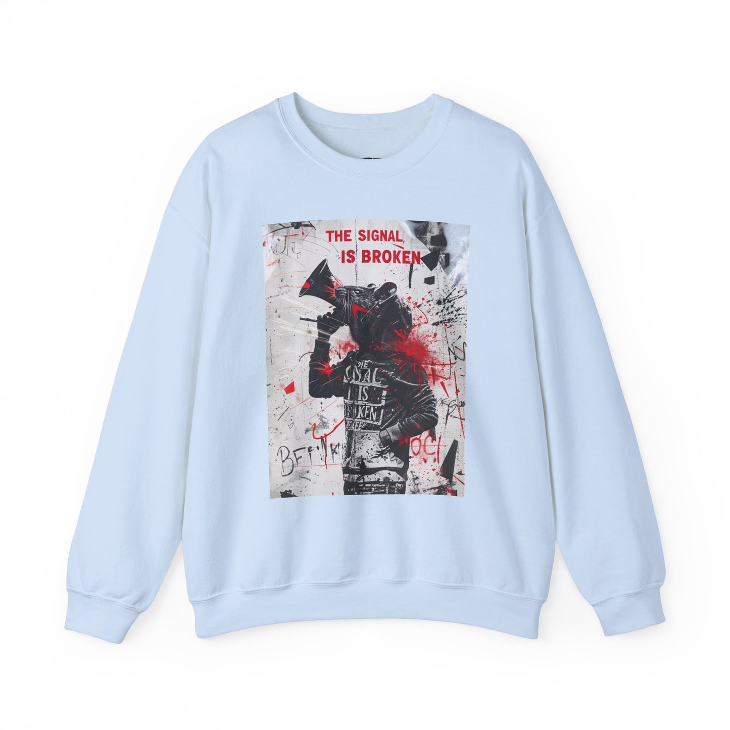 Unisex Crewneck Sweatshirt - "The Signal is Broken" Graphic Design - Riff Raff Wear