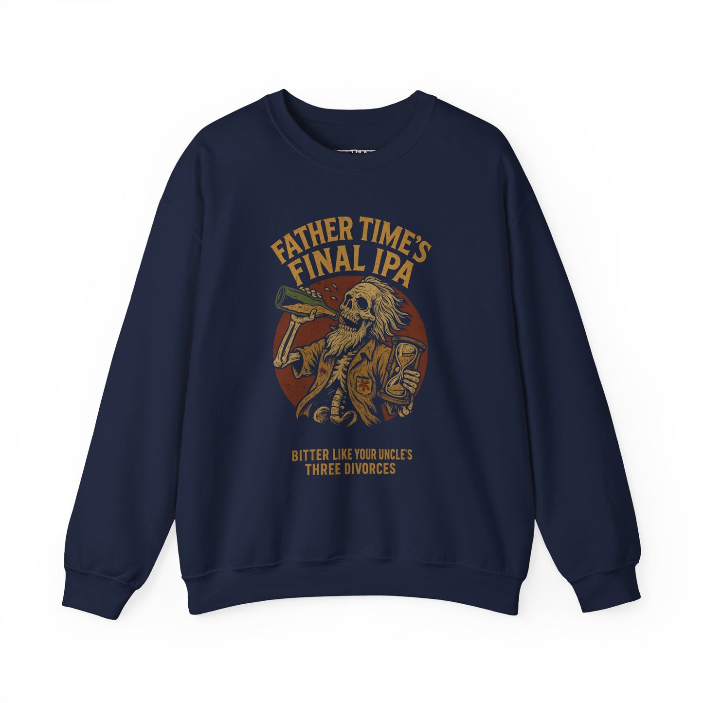Funny Unisex Crewneck Sweatshirt - Father Time's Final IPA Design - Riff Raff Wear Underground