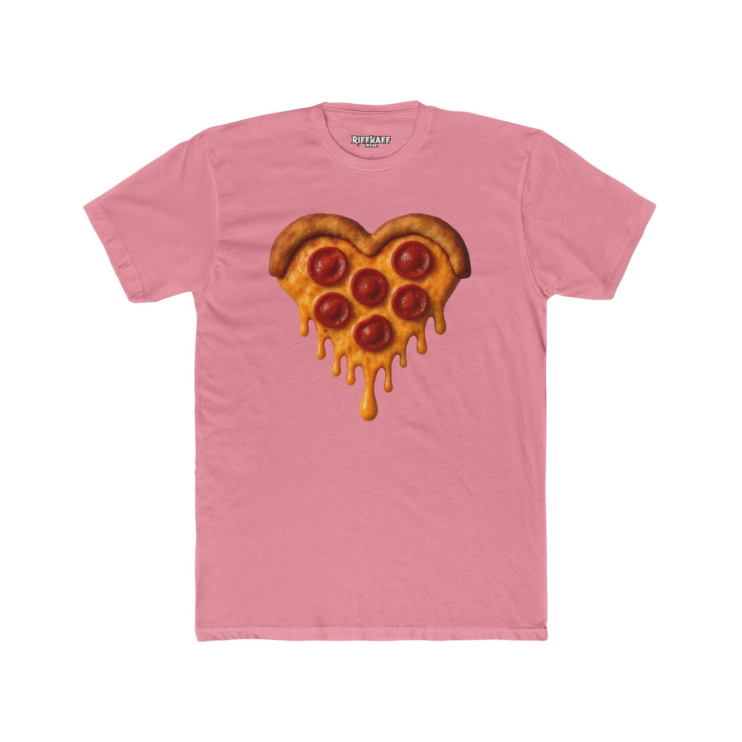 Heart-Shaped Pizza Unisex Cotton Crew Tee - Fun Foodie Apparel - Riff Raff Wear