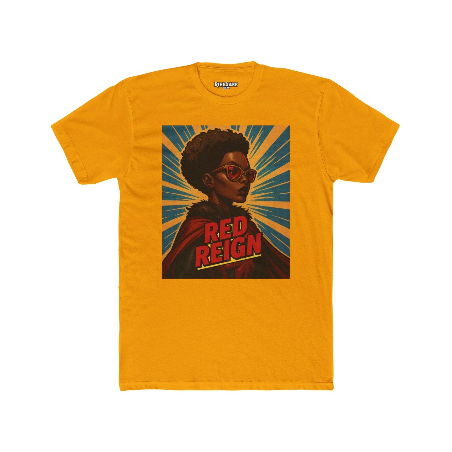 Red Reign Unisex Cotton Crew Tee - Empowering Superhero Design