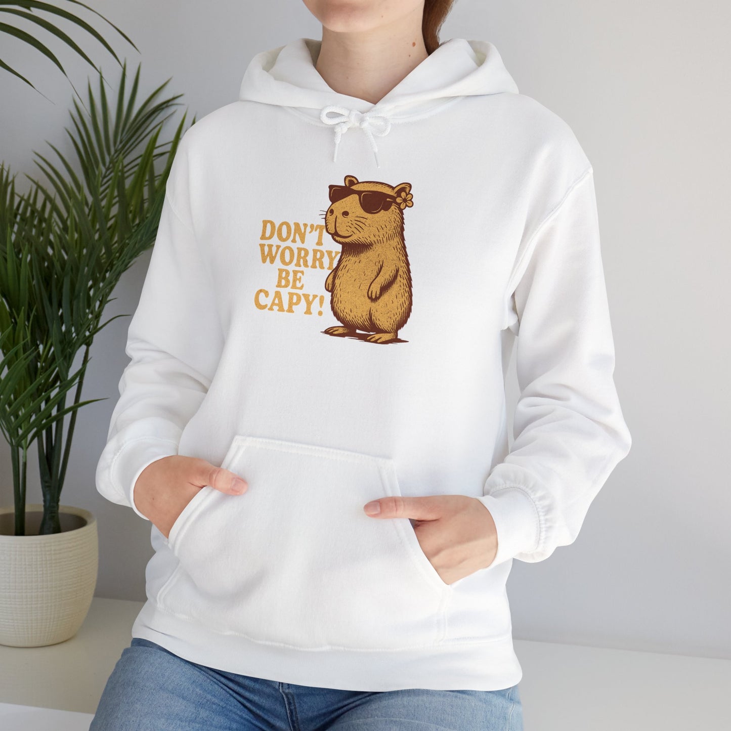 Don't Worry Be Capy! Unisex Hoodie - Cute Capybara Sweatshirt - Riff Raff Wear