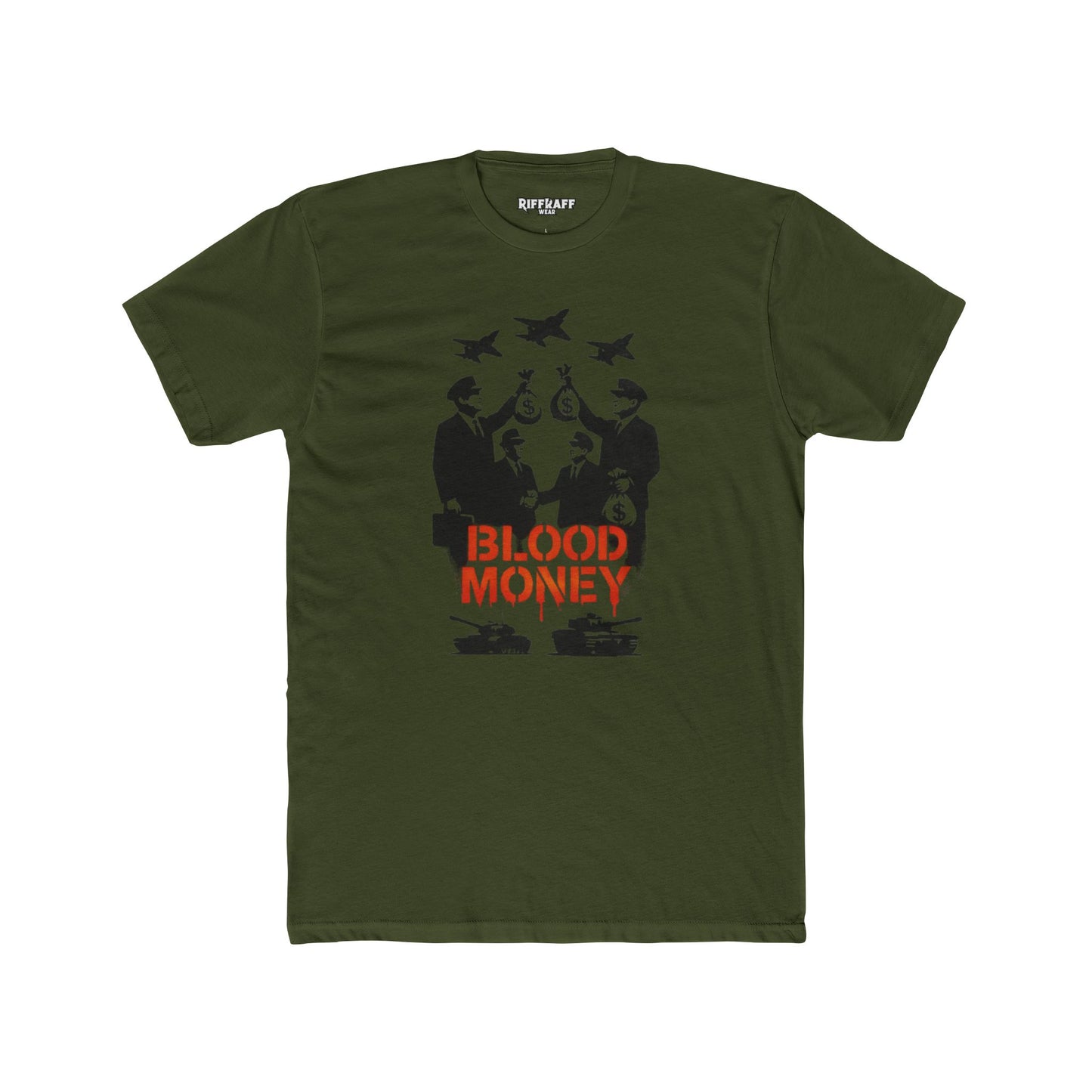 Blood Money Unisex Cotton Crew Tee - Bold Statement -Riff Raff Wear