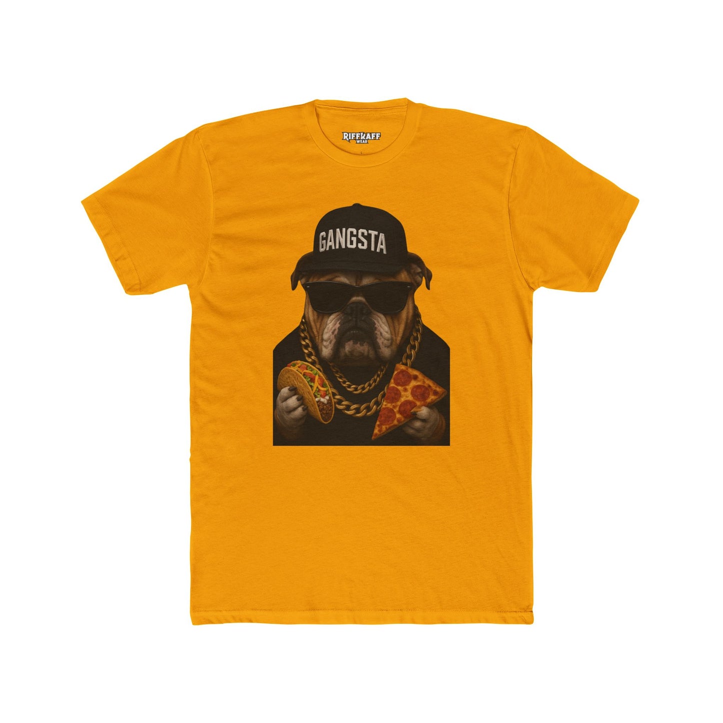 Gangsta Dog Unisex Cotton Crew Tee - Fun & Playful Graphic Shirt - Riff Raff Wear
