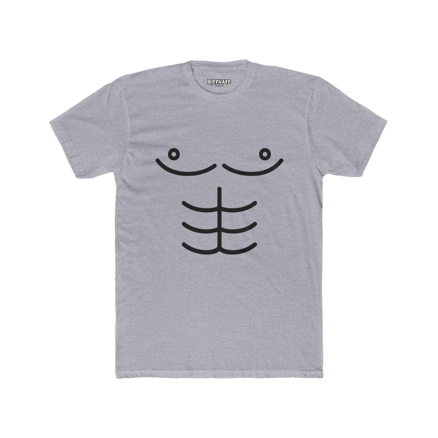 Funny Unisex Cotton Crew Tee - Cartoon Abs Design - Riff Raff Wear