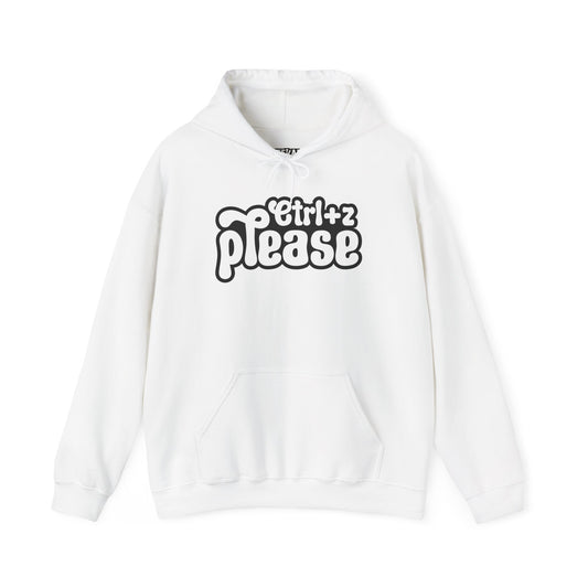 Trendy Unisex Hoodie with 'Ctrl + Z Please' Design - Riff Raff Wear