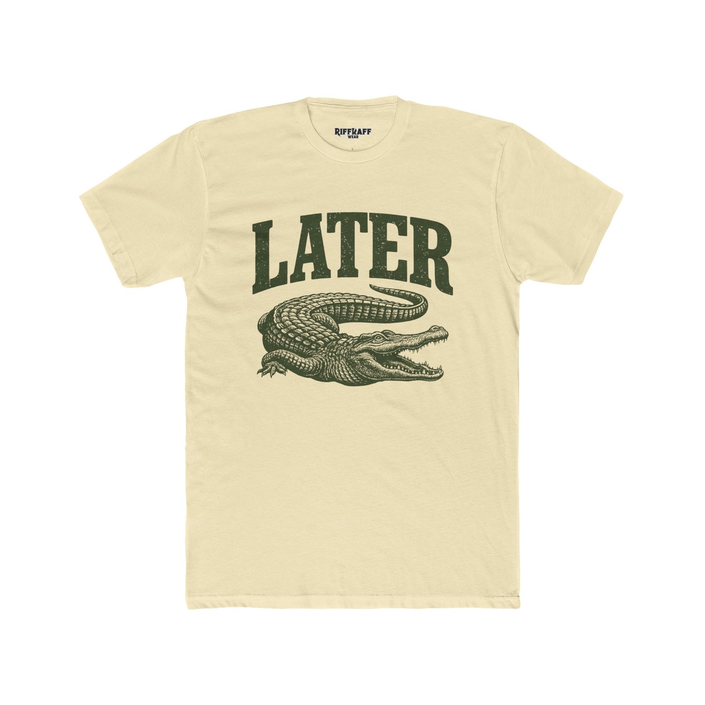 Unisex Cotton Crew Tee - 'Later' Crocodile Graphic T-Shirt for Casual Vibes - Riff Raff Wear