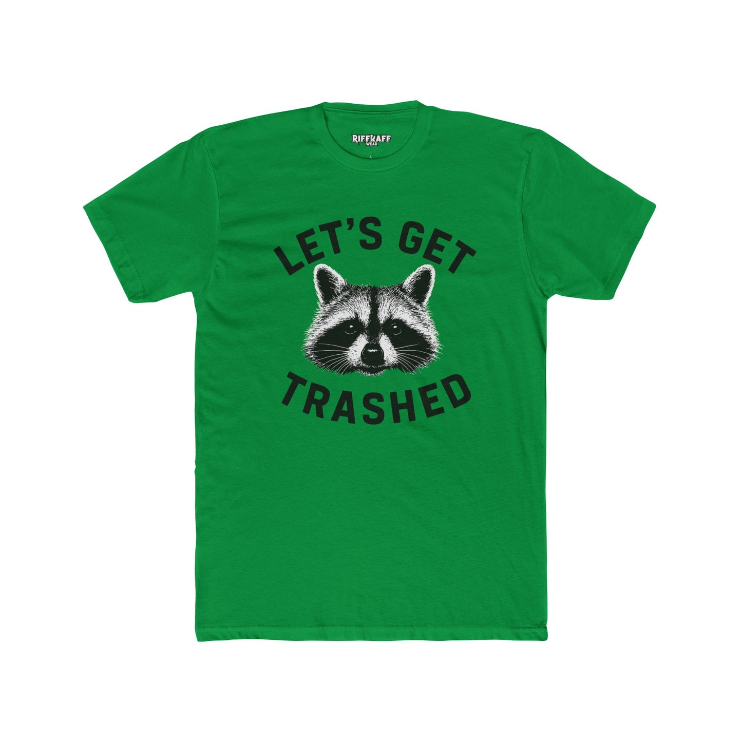 Let's Get Trashed Raccoon Cotton Crew Tee - Fun Unisex T-Shirt for Casual Outings - Riff Raff Wear