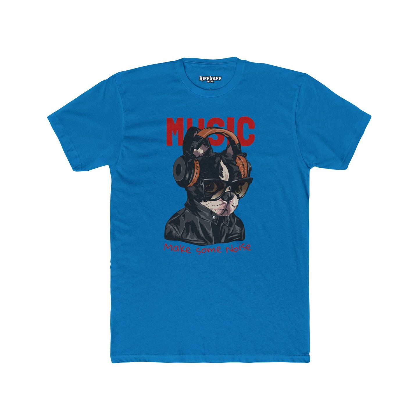 PetNique - Cool Dog Music Crew Tee - Unisex Cotton T-Shirt for Dog Lovers and Music Enthusiasts - Riff Raff Wear