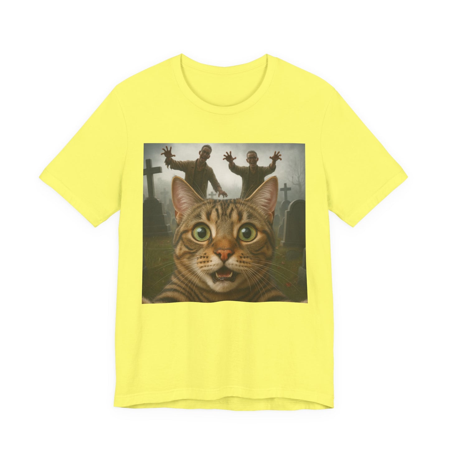 Zombie Cat Halloween Tee, Cute Cat Shirt, Unisex Graphic Tee, Funny Pet Lover Gift, Halloween Costume Top - Riff Raff Wear