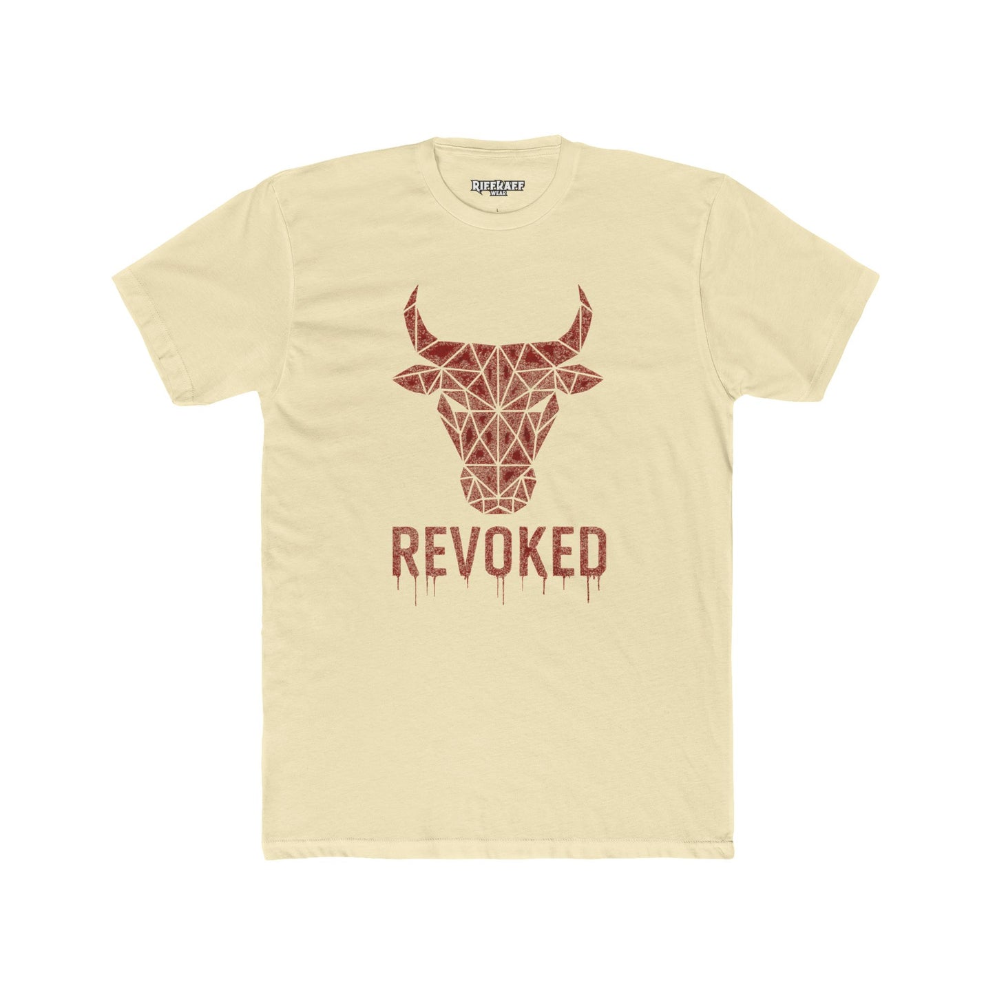 Geometric Bull Design Unisex Cotton Crew Tee - Revoked Graphic Tee - Riff Raff Wear