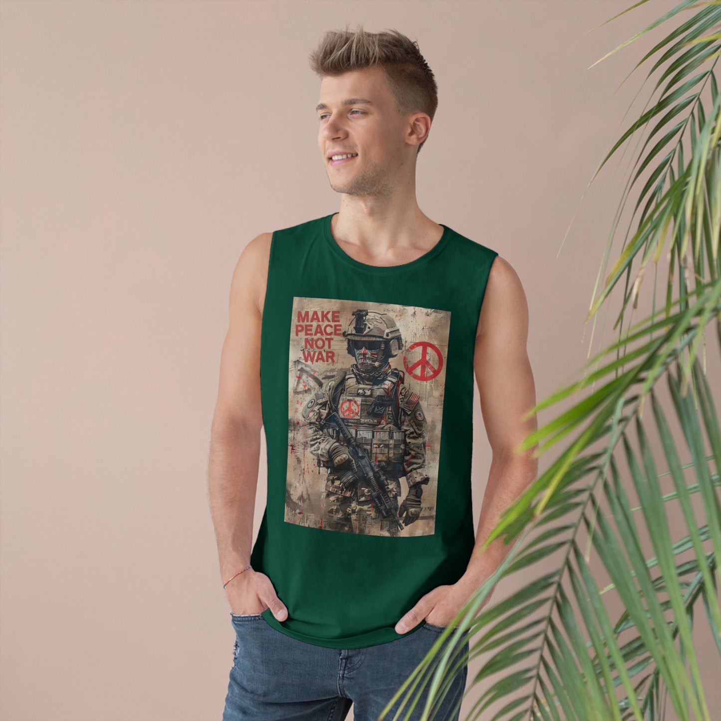 Make Peace Not War Unisex Tank Top - Casual Military-Inspired Tee - Riff Raff Wear