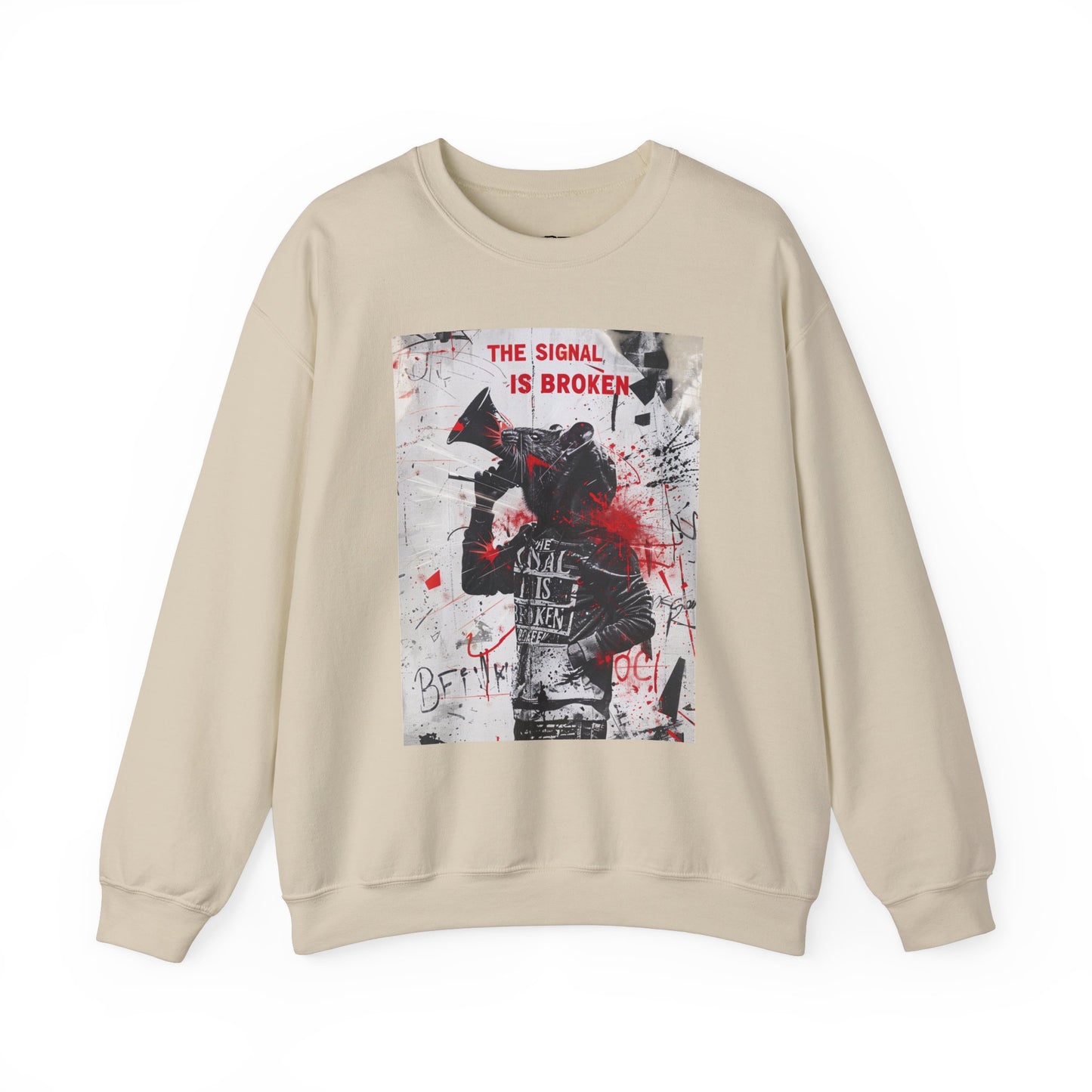 Unisex Crewneck Sweatshirt - "The Signal is Broken" Graphic Design - Riff Raff Wear