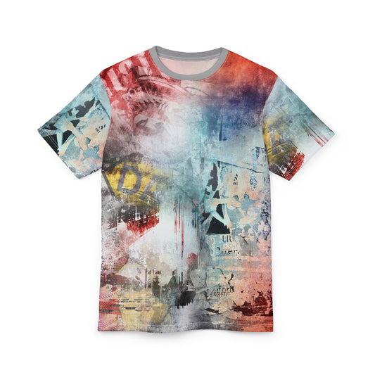 Colorful Abstract Unisex Cut & Sew Tee - Unique Artistic Design for Casual Wear - Riff Raff Wear