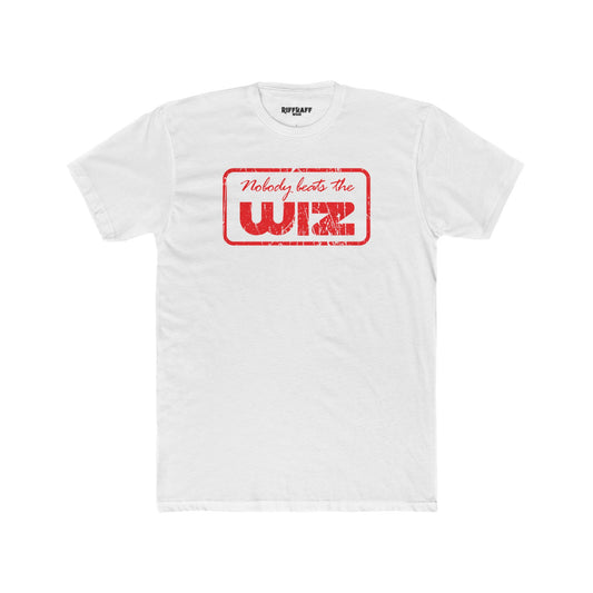 Nobody Beats The Wiz Unisex Cotton Crew Tee - Retro Retail T-Shirt - Riff Raff Wear
