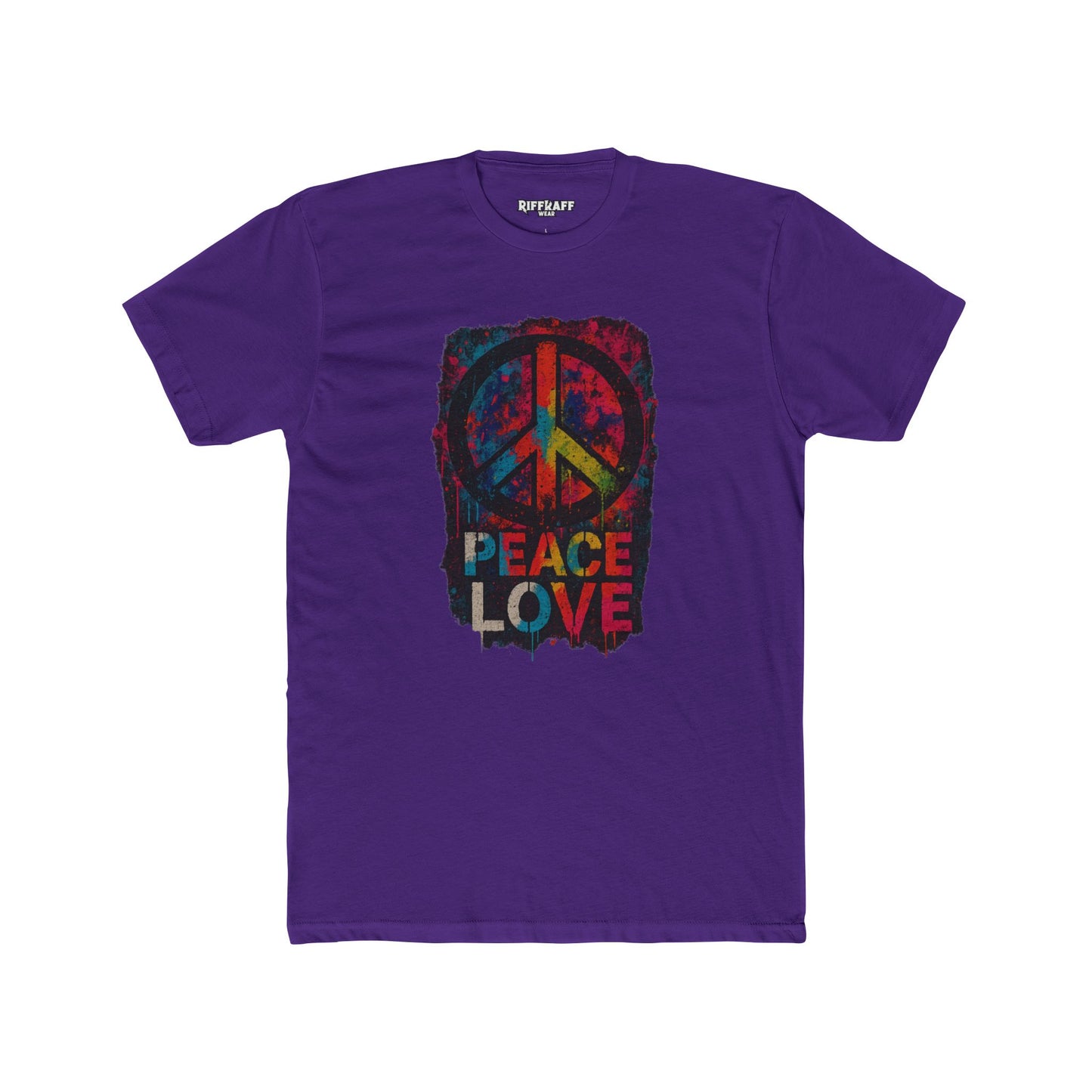 Peace Love Unisex Cotton Crew Tee - Vibrant Graphic Political Art - Riff Raff Wear
