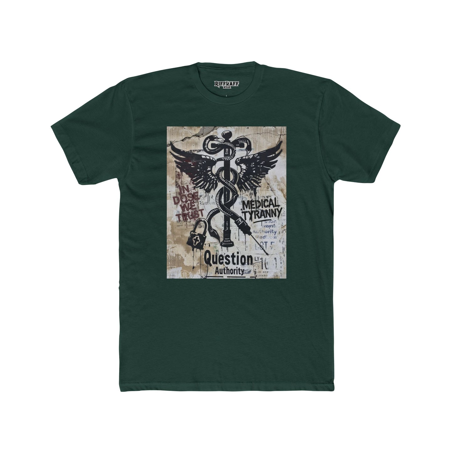 Unisex Cotton Crew Tee - Question Authority Free Thinkers Political Art - Riff Raff Wear