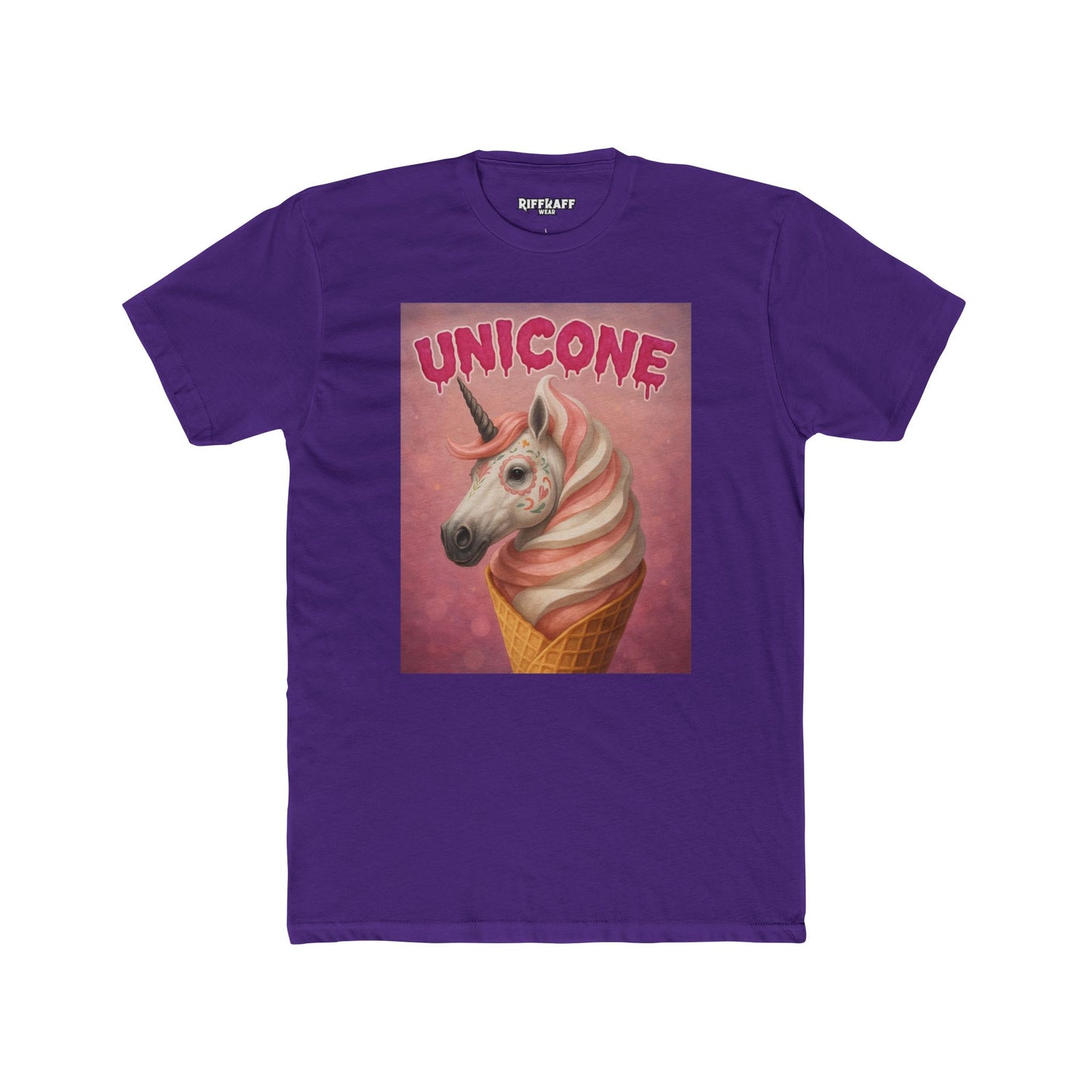 Whimsical Unicone Crew Tee - Fun Unicorn Ice Cream Graphic T-Shirt - Riff Raff Wear