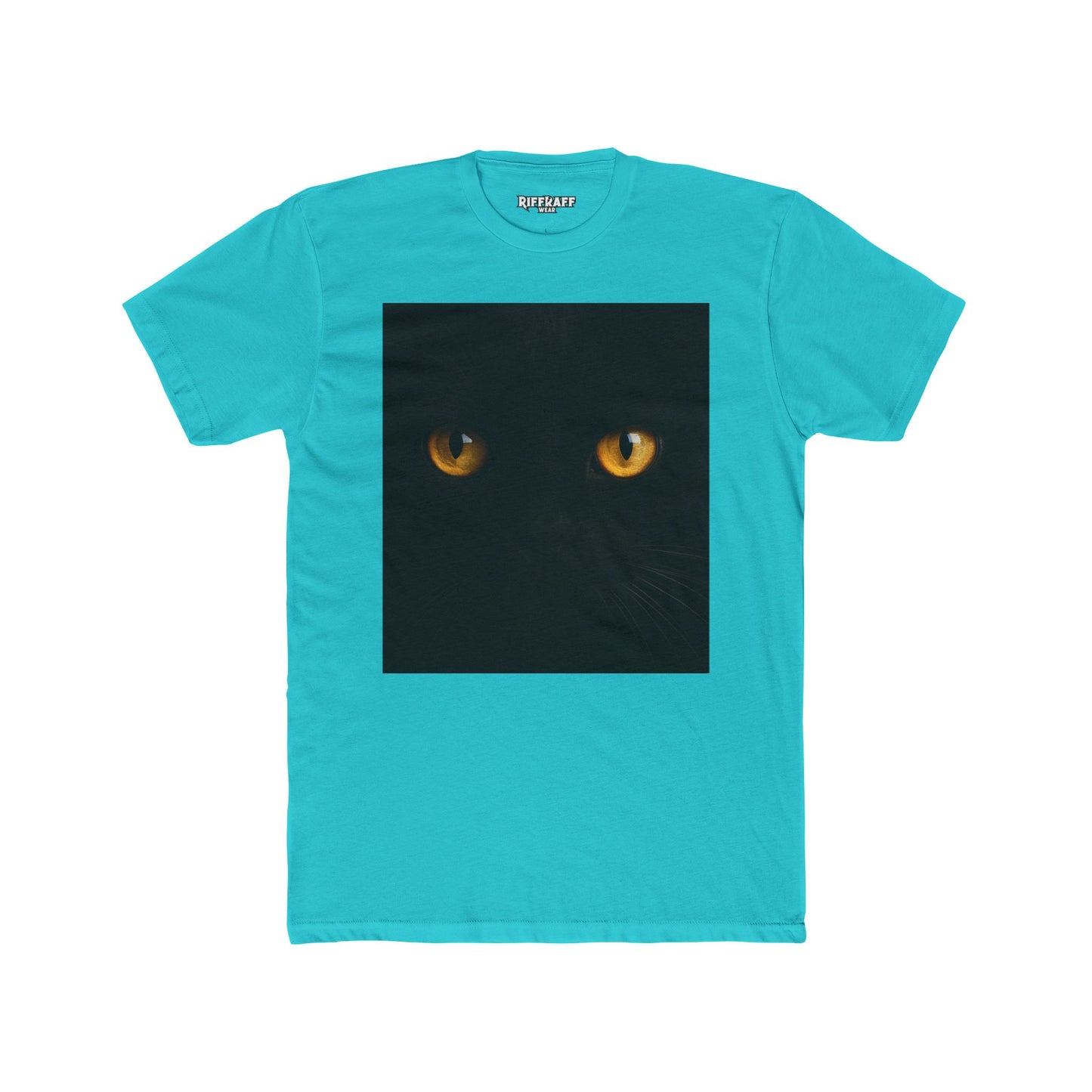 Mystical Cat Eyes Unisex Cotton Crew Tee - Perfect for Cat Lovers - Riff Raff Wear