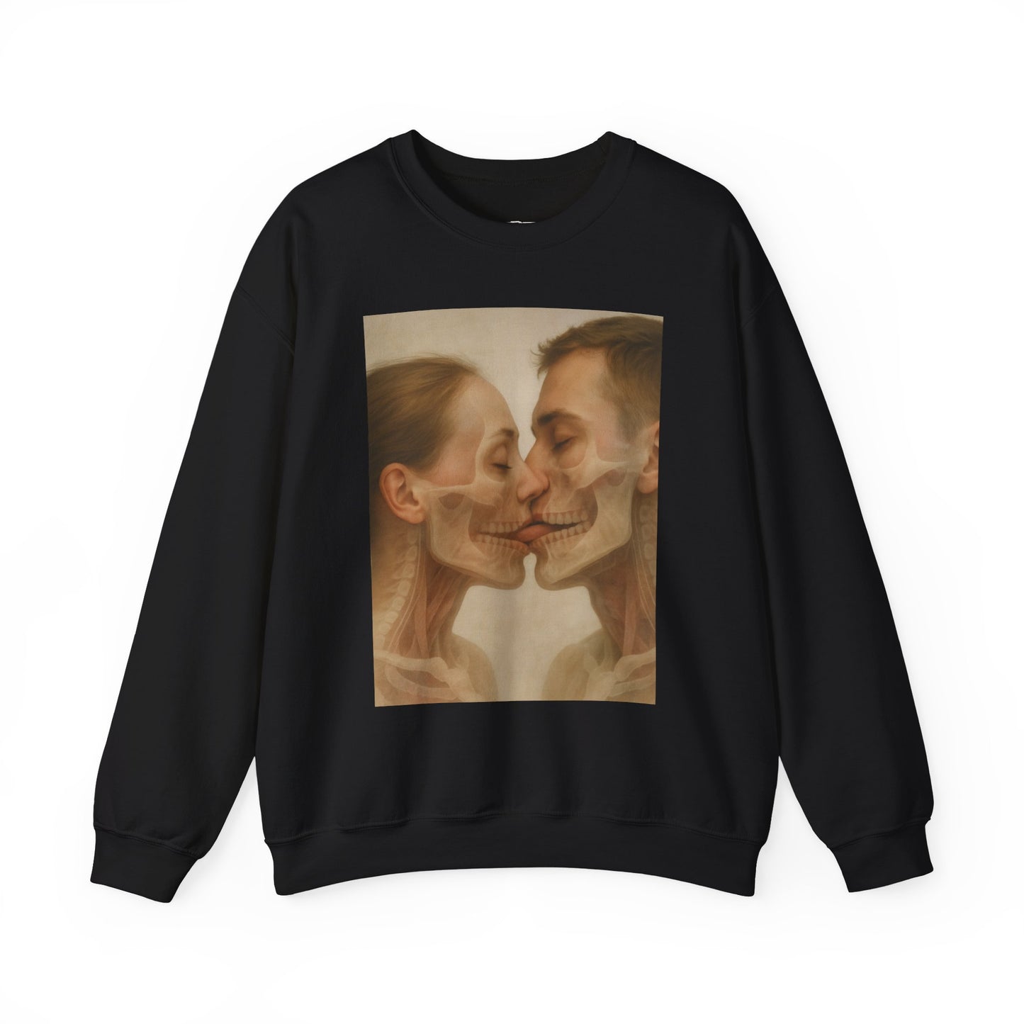 Romantic Skull Art Sweatshirt - Unisex Cozy Crewneck for Couples, Halloween, Gift Idea, Unique Sweatshirt, Trendy Layering - Riff Raff Wear