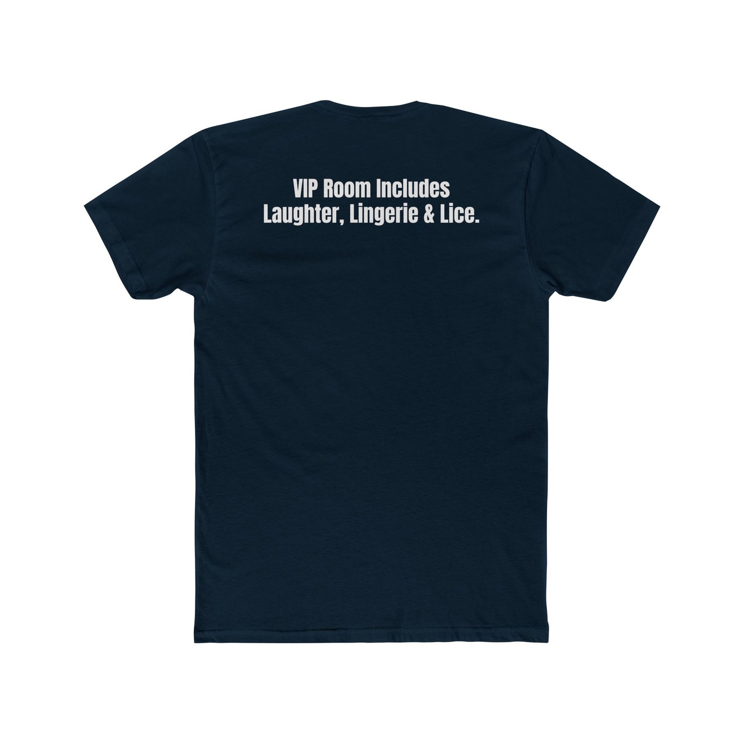Velvet Clam Unisex Cotton Crew Tee - Funny Graphic T-Shirt with VIP Room Text - Riff Raff Underground
