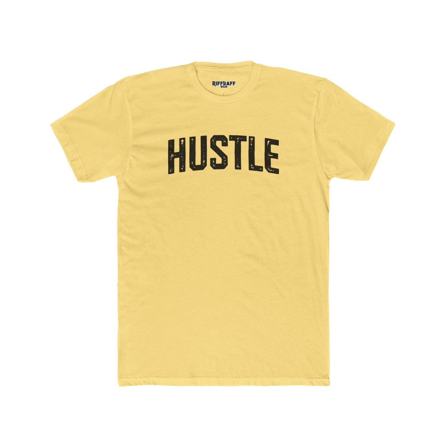 Hustle Unisex Cotton Crew Tee - Motivational Graphic T-Shirt - Riff Raff Wear - Fitness