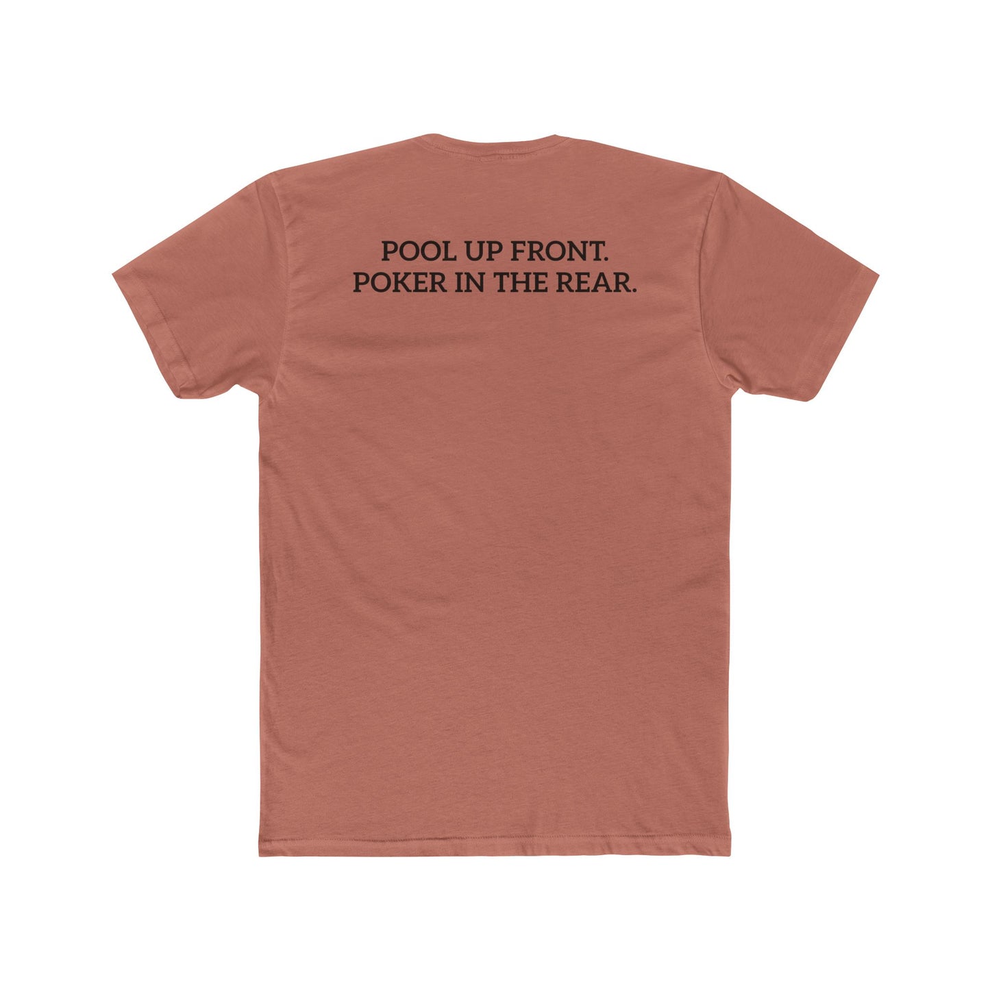 Lucky's Pool Hall Unisex Cotton Crew Tee Pool Up Front. Poker In The Rear. - Riff Raff Wear Underground