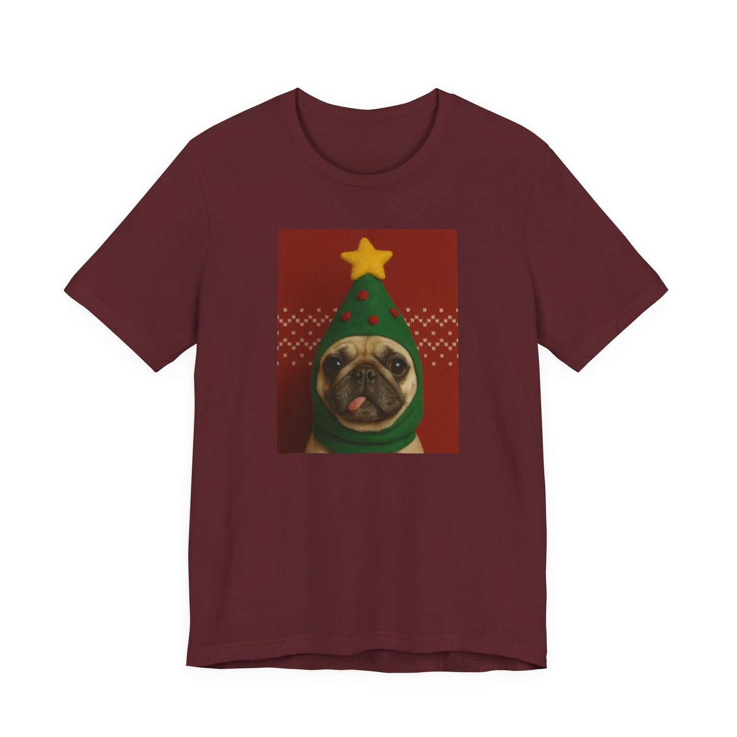 Christmas Pug Tee | Unisex Jersey Short Sleeve Tee, Fun Holiday T-Shirt, Cute Dog Shirt, Gift for Pet Lovers, Festive Apparel, Party Wear - Riff Raff Wear