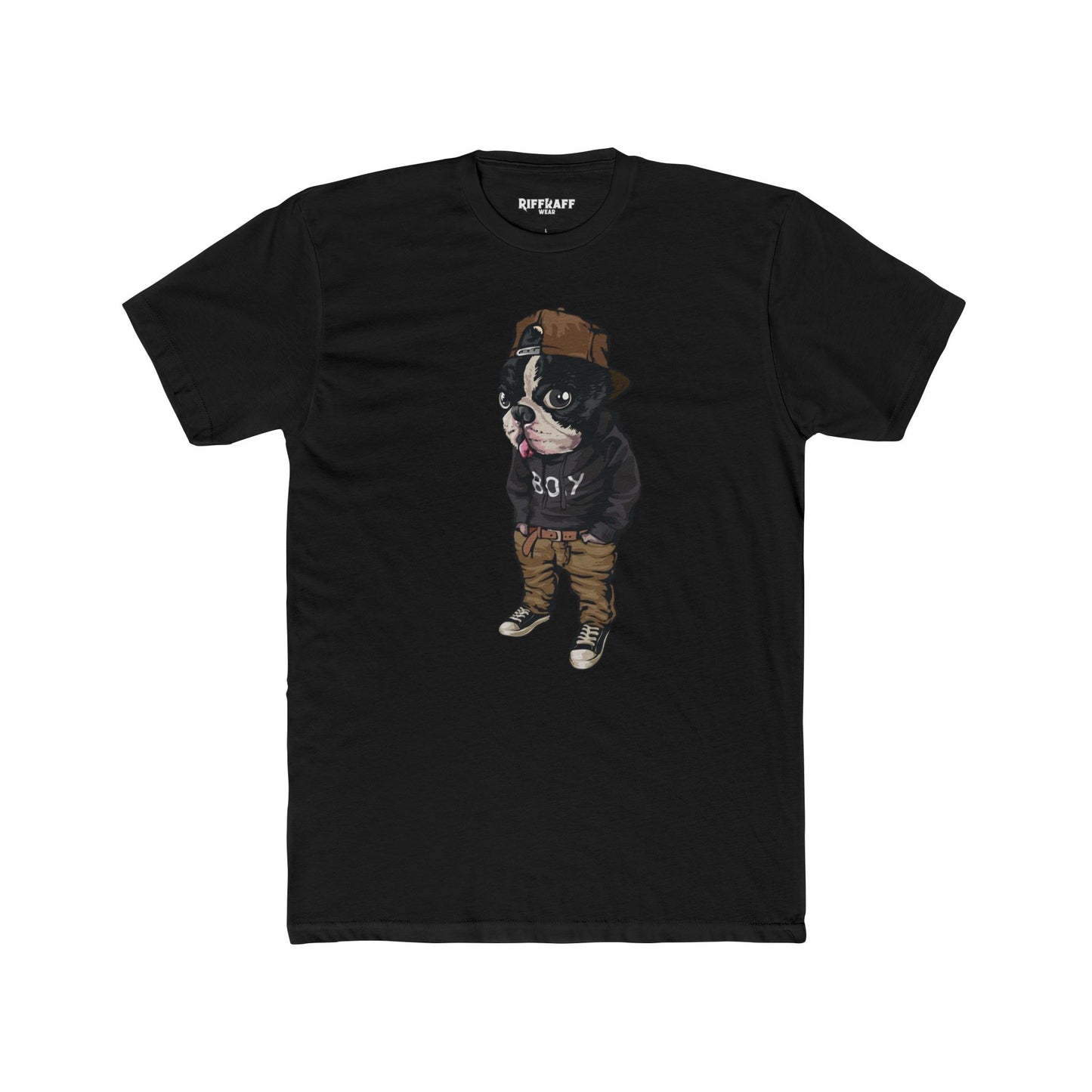 PetNique - Cool Dog Graphic Unisex Cotton Crew Tee - Casual Pet Lover Shirt - Riff Raff Wear