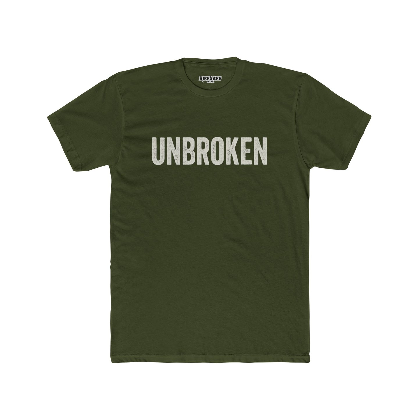Unisex Cotton Crew Tee - UNBROKEN Inspirational Shirt - Riff Raff Wear Fitness