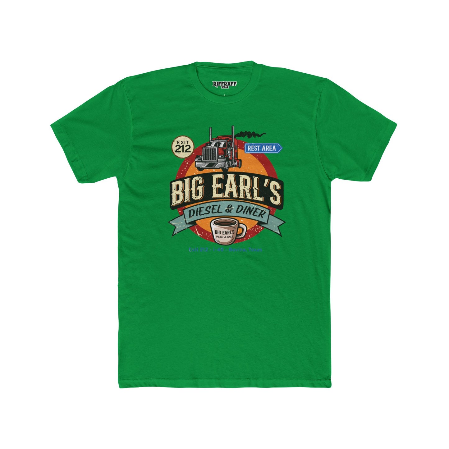 Big Earl's Diesel & Diner Unisex Cotton Crew Tee - Where Regret Gets Refueled - Riff Raff Underground