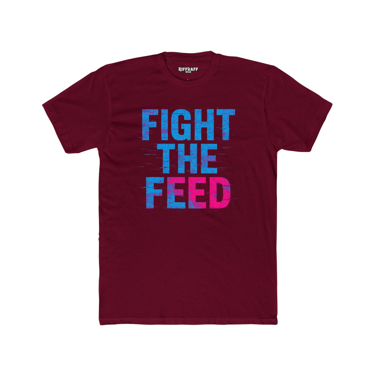 Unisex Cotton Crew Tee - Fight the Feed Graphic T-Shirt - Riff Raff Wear