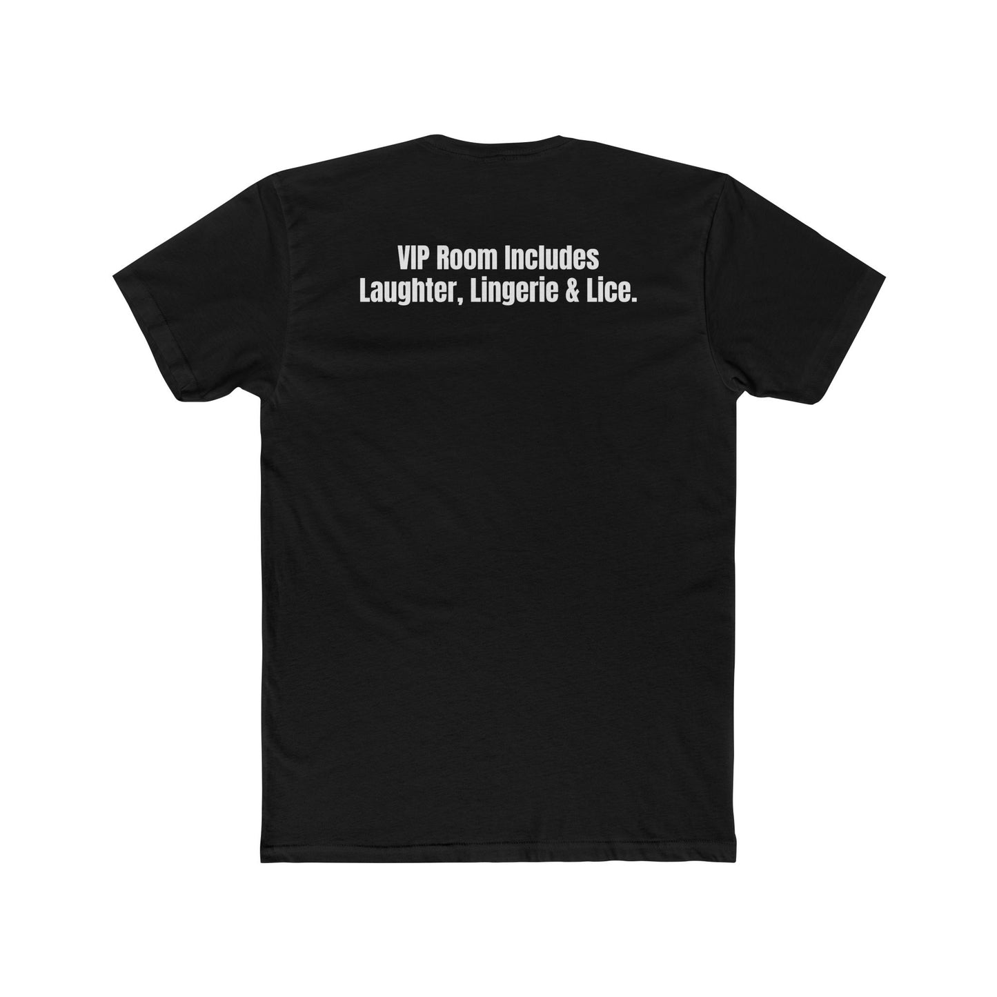 Velvet Clam Unisex Cotton Crew Tee - Funny Graphic T-Shirt with VIP Room Text - Riff Raff Underground