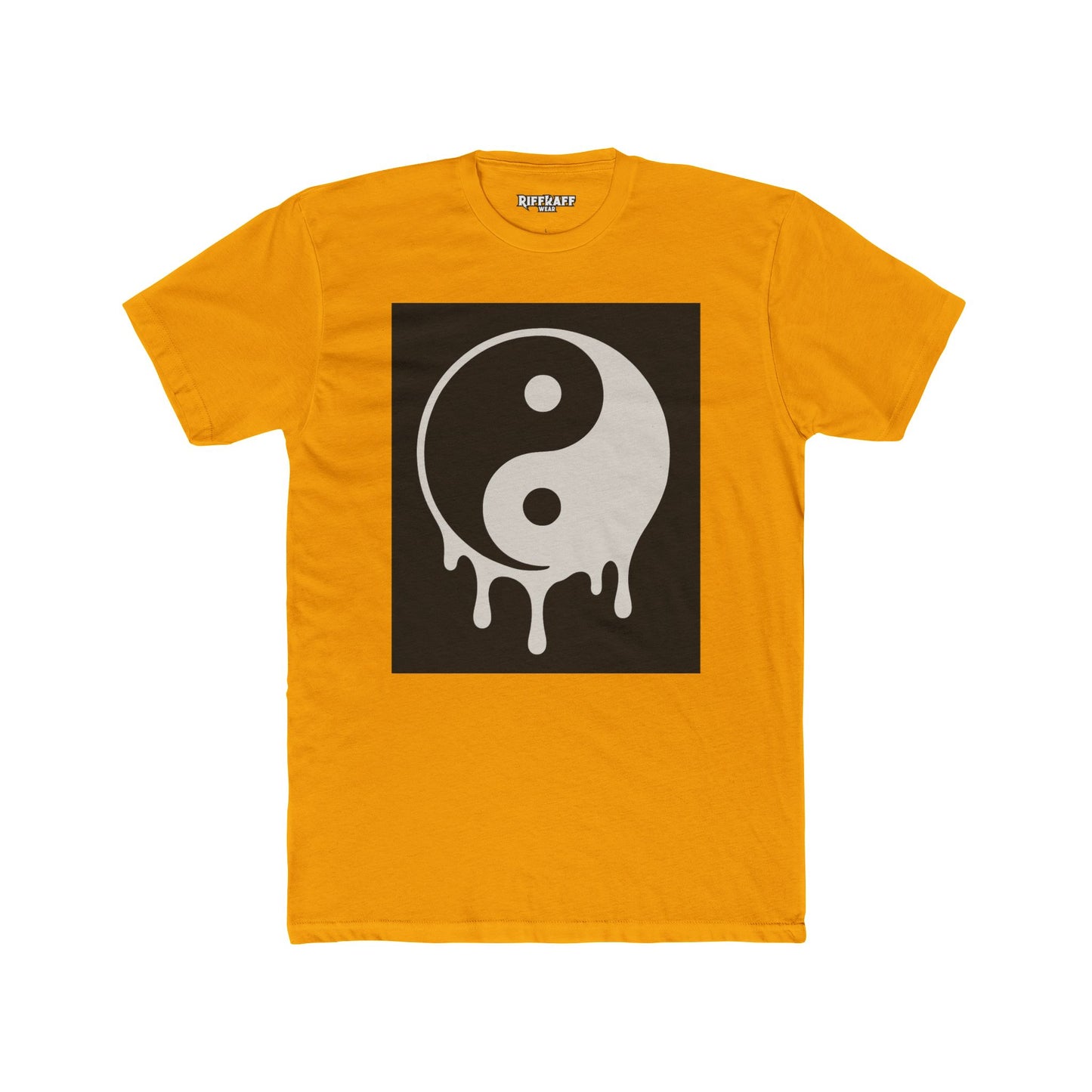 Unisex Cotton Crew Tee with Dripping Yin Yang Design | Casual Wear, Unisex Tee - Riff Raff Wear