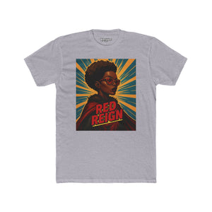 Red Reign Unisex Cotton Crew Tee - Empowering Superhero Design