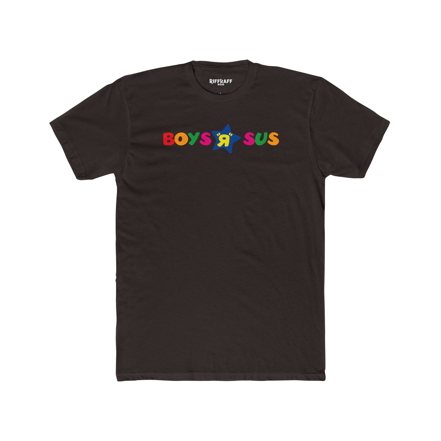 Colorful 'Boys R Sus' Unisex Cotton Crew Tee - Parody Logo Series - Riff Raff Wear