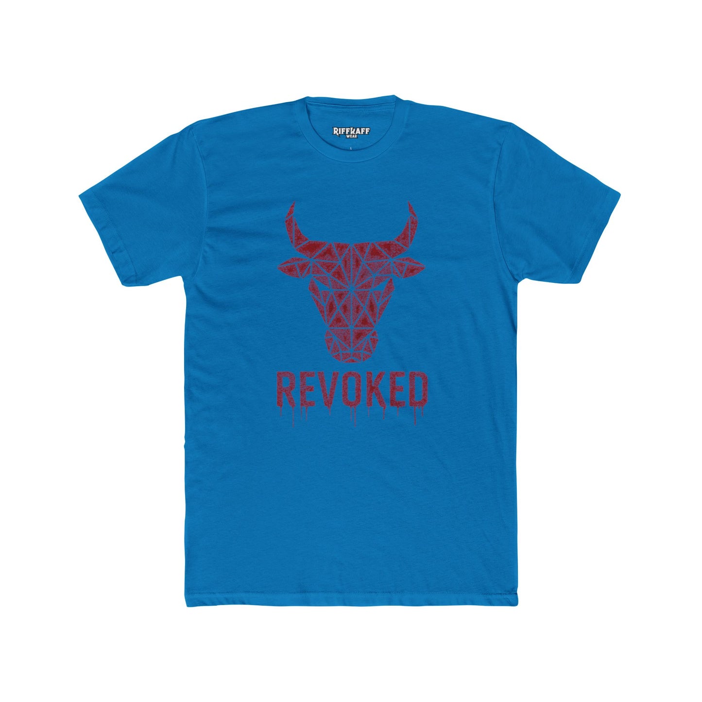 Geometric Bull Design Unisex Cotton Crew Tee - Revoked Graphic Tee - Riff Raff Wear
